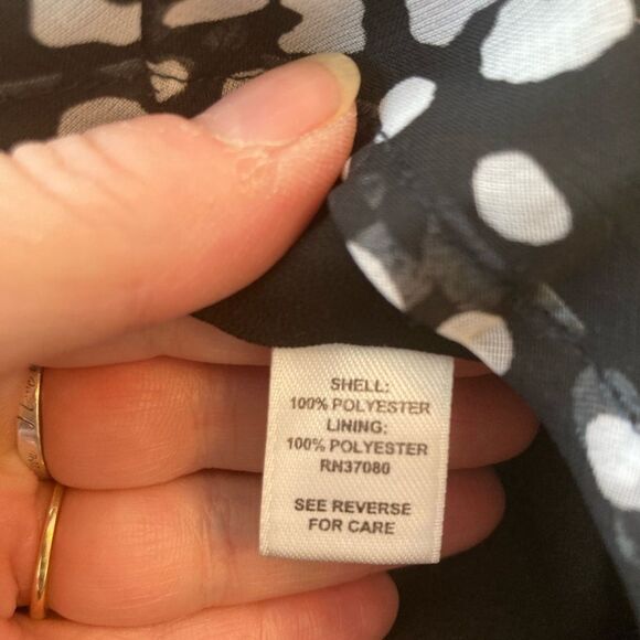 Beautiful tie neck polka dot lined blouse wear as side bow or long NWOT - Picture 5 of 7